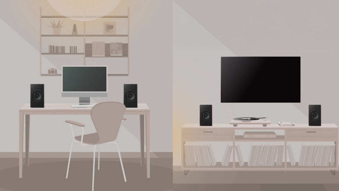 Graphic image of the Coda W set up split between two images